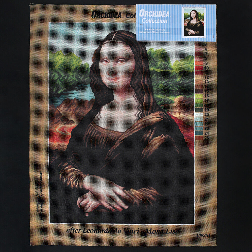 Orchidea 38,5x54 cm Leonaro Da Vinci - Mona Lisa Baskılı Goblen 1899M